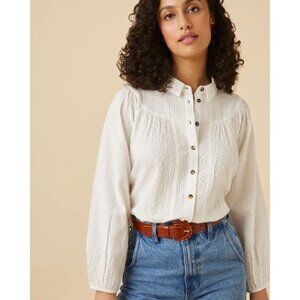 Des Petits Hauts White Swanny Blouse - Size Small